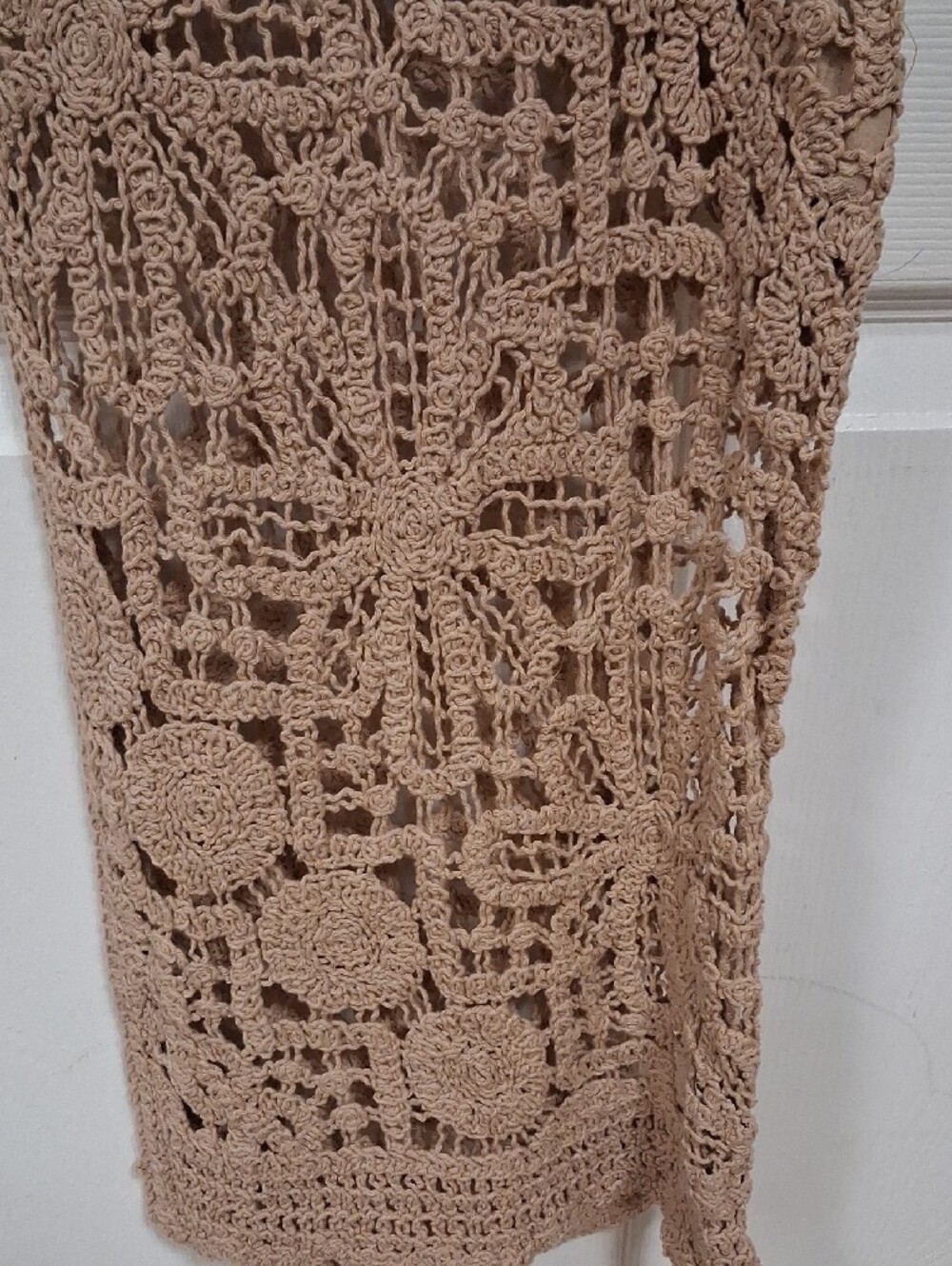 Neutral Crochet Panel Wide-Leg Pants - Picture 5 of 7